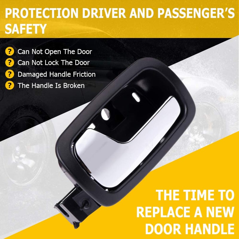 OCPTY Door Handles Interior Front Driver Left Side Replacement fit 2005-2010 for Cobalt 2007-2010 for Pontiac G5 Ouside Inside Door Handle Black - Image 3